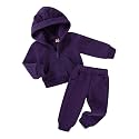 Happy Town Baby Clothes for Girls Boys Clothes Solid Color Zipper Hoodie and Pants Set Infant Fall Winter Outfits