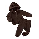 Happy Town Baby Clothes for Girls Boys Clothes Solid Color Zipper Hoodie and Pants Set Infant Fall Winter Outfits