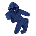 Happy Town Baby Clothes for Girls Boys Clothes Solid Color Zipper Hoodie and Pants Set Infant Fall Winter Outfits
