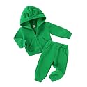 Happy Town Baby Clothes for Girls Boys Clothes Solid Color Zipper Hoodie and Pants Set Infant Fall Winter Outfits