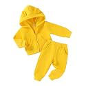 Happy Town Baby Clothes for Girls Boys Clothes Solid Color Zipper Hoodie and Pants Set Infant Fall Winter Outfits