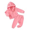 Happy Town Baby Clothes for Girls Boys Clothes Solid Color Zipper Hoodie and Pants Set Infant Fall Winter Outfits