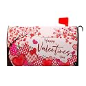 Happy Valentine's Day Mailbox Covers Valentine's Love Heart Tree Mailbox Cover Magnetic Standard Size 21x18in Red Pink Love Heart Mailbox Wraps Post Letter Box Cover Garden Yard Outdoor Decorations