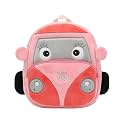 HappyChild Cute Kids School Bag Plush Animal Cartoon Travel Bag For Baby Girl And Boy 1-5 Years (Car-W),Multicolor