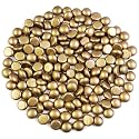 HappyFiller 170 Pcs Mini Gold Flat Marbles Vase Filler Glass Gems 1/2 Inch