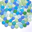 HappyFiller 5 Pound Matted Flat Marbles, Blue Green Aqua Mixed Glass Gems