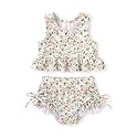HAPPYMA Baby Swimsuit Toddler Girl Bathing Suit Stripe Bikini
