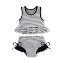 HAPPYMA Baby Swimsuit Toddler Girl Bathing Suit Stripe Bikini