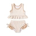 HAPPYMA Baby Swimsuit Toddler Girl Bathing Suit Stripe Bikini