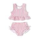 HAPPYMA Baby Swimsuit Toddler Girl Bathing Suit Stripe Bikini