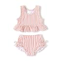 HAPPYMA Baby Swimsuit Toddler Girl Bathing Suit Stripe Bikini