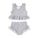 HAPPYMA Baby Swimsuit Toddler Girl Bathing Suit Stripe Bikini