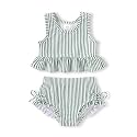HAPPYMA Baby Swimsuit Toddler Girl Bathing Suit Stripe Bikini