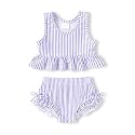 HAPPYMA Baby Swimsuit Toddler Girl Bathing Suit Stripe Bikini