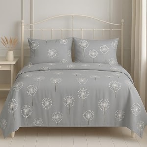 400tc super soft premium cotton super king size bedsheet for double bed with 2 pillow covers 108x108 inches  breathable printed flat sheet wrinkle-resistant durable powder blue
