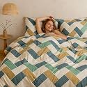 400TC Super Soft Premium Cotton Super King Size Bedsheet for Double Bed with 2 Pillow Covers 108x108 Inches | Breathable Printed Flat Sheet Wrinkle-Resistant, Durable (Multi)