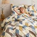 400TC Super Soft Premium Cotton Super King Size Bedsheet for Double Bed with 2 Pillow Covers 108x108 Inches | Breathable Printed Flat Sheet Wrinkle-Resistant, Durable (Powder Blue)