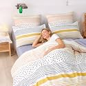 400TC Super Soft Premium Cotton Super King Size Bedsheet for Double Bed with 2 Pillow Covers 108x108 Inches | Breathable Printed Flat Sheet Wrinkle-Resistant, Durable (Powder Blue)