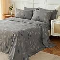 400TC Super Soft Premium Cotton Super King Size Bedsheet for Double Bed with 2 Pillow Covers 108x108 Inches | Breathable Printed Flat Sheet Wrinkle-Resistant, Durable (Powder Blue)
