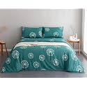 400TC Super Soft Premium Cotton Super King Size Bedsheet for Double Bed with 2 Pillow Covers 108x108 Inches | Breathable Printed Flat Sheet Wrinkle-Resistant, Durable (Powder Blue)