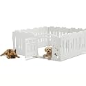 Harbor Dog Playpen with Door, 8-Panel, 24” Tall HDPE Plastic Puppy Playpen for Small Dogs, Indoor/Outdoor Modular Pet Pen, Tool-Free Setup, Expandable, 61" x 61" x 24" (White)