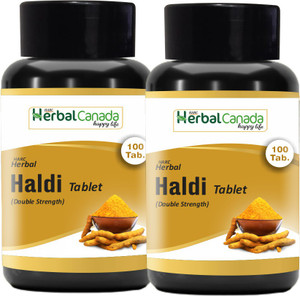 harc herbal canada haldi tablets  turmeric  double strength  100 veg tablets pack of 2
