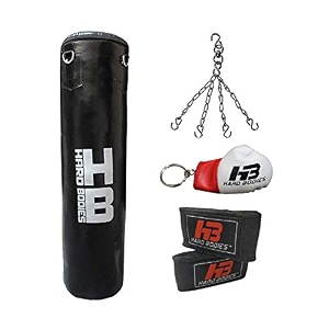 hard bodies professional synthetic leather filled punching bag full black 4 feet