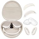 Hard Case for AirPods Max 2 Supports Sleep Mode, Travel Carrying Headphone Case with AirPods Max 2/1 Clear Ear Cups Cover/Silicone Earpad Case/Headband Cover, Protective Portable Storage Bag, Stone