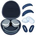 Hard Case for AirPods Max 2 Supports Sleep Mode, Travel Carrying Headphone Case with AirPods Max 2/1 Clear Ear Cups Cover/Silicone Earpad Case/Headband Cover, Protective Portable Storage Bag, Blue