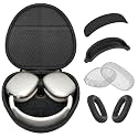 Hard Case for AirPods Max 2 Supports Sleep Mode, Travel Carrying Headphone Case with AirPods Max 2/1 Clear Ear Cups Cover/Silicone Earpad Case/Headband Cover, Protective Portable Storage Bag, Black