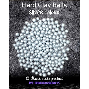 hard clay balls slingshot balls 300 pcs 8-10 mm size - silver color  450 gms approx 