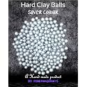 Hard Clay Balls [Slingshot Balls] 300+ Pcs 8-10 mm Size - Silver Color [ 450 GMS Approx ]