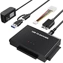 Hard Drive Reader USB 3.0 to SATA IDE Adapter, IDE SATA to USB + Type C External Data Recovery Converter Kit for Universal 2.5 3.5 HDD SSD Hard Drive Disk, with 12V/2A Power Adapter