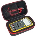 Hard Multimeter Carrying Case Compatible with Fluke, Klein, AstroAI, Kaiweets, Aneng, Portable Bag with Handle for Most Multimeters (Red Zip)