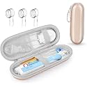 Hard Travel Case for Oral-B Pro 3 500 300 1500 Electric Toothbrush, Portable EVA Protective Electric Brush Case with 3 Brush Head Covers, Compatible with Oral-B(Without Toothbrush) (Gold)