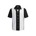 Hardaddy Men's Camp Collar Retro Vintage Bowling Button Down Shirt with Pocket Casual Short Sleeve Beach Shirts Summer