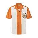 Hardaddy Men's Camp Collar Retro Vintage Bowling Button Down Shirt with Pocket Casual Short Sleeve Beach Shirts Summer
