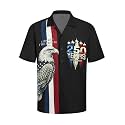 Hardaddy Men's Camp Collar Retro Vintage Bowling Button Down Shirt with Pocket Casual Short Sleeve Beach Shirts Summer