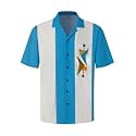 Hardaddy Men's Camp Collar Retro Vintage Bowling Button Down Shirt with Pocket Casual Short Sleeve Beach Shirts Summer
