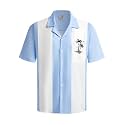 Hardaddy Men's Camp Collar Retro Vintage Bowling Button Down Shirt with Pocket Casual Short Sleeve Beach Shirts Summer