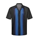 Hardaddy Men's Camp Collar Retro Vintage Bowling Button Down Shirt with Pocket Casual Short Sleeve Beach Shirts Summer