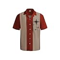 Hardaddy Men's Camp Collar Retro Vintage Bowling Button Down Shirt with Pocket Casual Short Sleeve Beach Shirts Summer