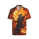 Hardaddy Men's Camp Collar Retro Vintage Bowling Button Down Shirt with Pocket Casual Short Sleeve Beach Shirts Summer