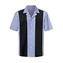 Hardaddy Men's Camp Collar Retro Vintage Bowling Button Down Shirt with Pocket Casual Short Sleeve Beach Shirts Summer