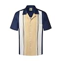 Hardaddy Men's Camp Collar Retro Vintage Bowling Button Down Shirt with Pocket Casual Short Sleeve Beach Shirts Summer