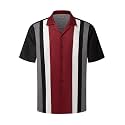 Hardaddy Men's Camp Collar Retro Vintage Bowling Button Down Shirt with Pocket Casual Short Sleeve Beach Shirts Summer