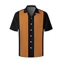 Hardaddy Men's Camp Collar Retro Vintage Bowling Button Down Shirt with Pocket Casual Short Sleeve Beach Shirts Summer