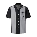Hardaddy Men's Camp Collar Retro Vintage Bowling Button Down Shirt with Pocket Casual Short Sleeve Beach Shirts Summer