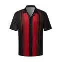Hardaddy Men's Camp Collar Retro Vintage Bowling Button Down Shirt with Pocket Casual Short Sleeve Beach Shirts Summer