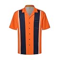 Hardaddy Men's Camp Collar Retro Vintage Bowling Button Down Shirt with Pocket Casual Short Sleeve Beach Shirts Summer